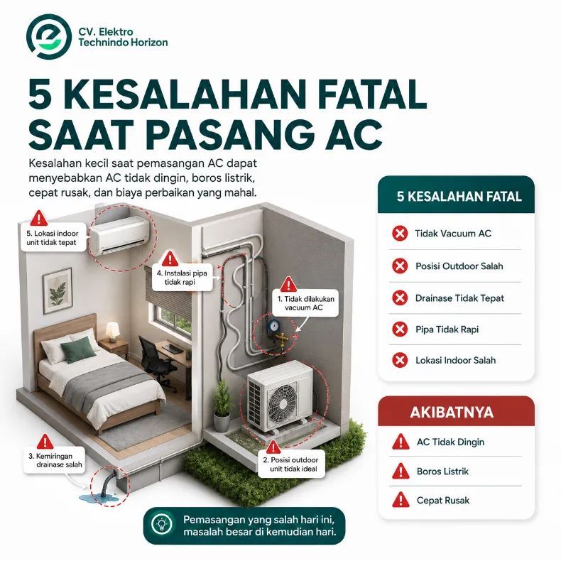 5 Kesalahan fatal Saat Pasang AC