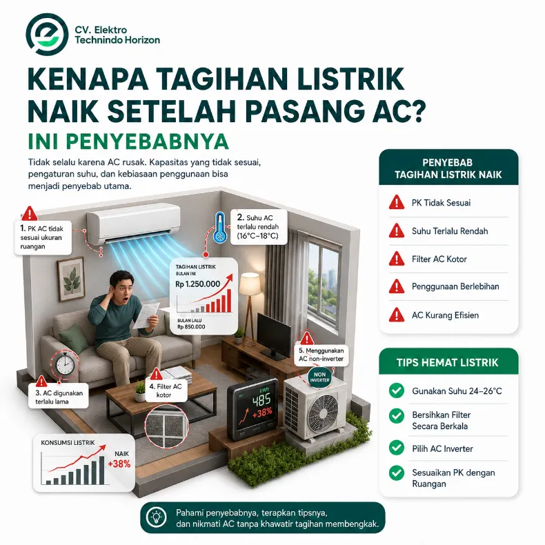 Kenapa Tagihan Listrik Naik Setelah Pasang AC? Ini Penyebabnya